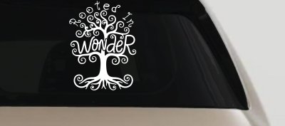 Rooted in Wander Swirl Tree Car or Truck Vinyl Window Decal Sticker