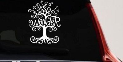 Rooted in Wander Swirl Tree Car or Truck Vinyl Window Decal Sticker