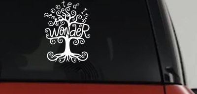 Rooted in Wander Swirl Tree Car or Truck Vinyl Window Decal Sticker