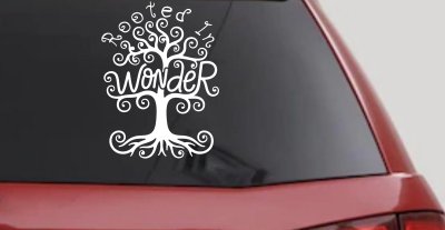 Rooted in Wander Swirl Tree Car or Truck Vinyl Window Decal Sticker