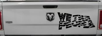We The People Waving Tattered American Flag Car or Truck Vinyl Window Decal Sticker (Black)