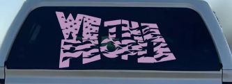 We The People Waving Tattered American Flag Car or Truck Vinyl Window Decal Sticker (Lilac)