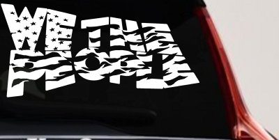 We The People Waving Tattered American Flag Car or Truck Vinyl Window Decal Sticker