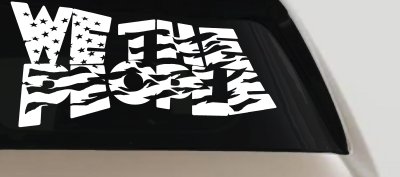We The People Waving Tattered American Flag Car or Truck Vinyl Window Decal Sticker