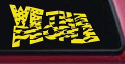 We The People Waving Tattered American Flag Car or Truck Vinyl Window Decal Sticker (Yellow)