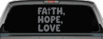 Faith Hope Love With Cross Christian Car or Truck Vinyl Window Decal Sticker (Silver)