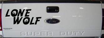 Lone Wolf with Howling Wolf Car or Truck Vinyl Window Decal Sticker (Black)