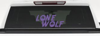 Lone Wolf with Howling Wolf Car or Truck Vinyl Window Decal Sticker (Purple)