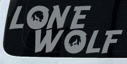 Lone Wolf with Howling Wolf Car or Truck Vinyl Window Decal Sticker (Telegrey)