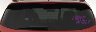 Lone Wolf with Howling Wolf Car or Truck Vinyl Window Decal Sticker (Violet)
