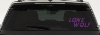 Lone Wolf with Howling Wolf Car or Truck Vinyl Window Decal Sticker (Violet)