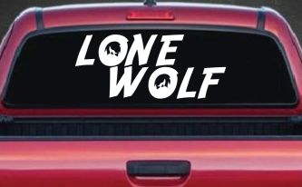 Lone Wolf with Howling Wolf Car or Truck Vinyl Window Decal Sticker