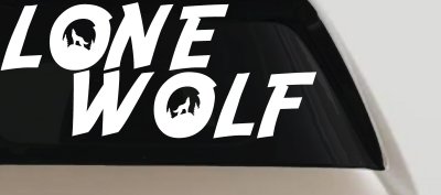 Lone Wolf with Howling Wolf Car or Truck Vinyl Window Decal Sticker