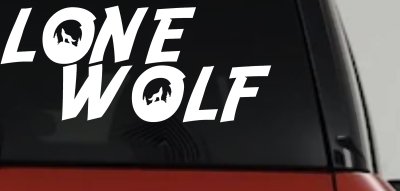 Lone Wolf with Howling Wolf Car or Truck Vinyl Window Decal Sticker
