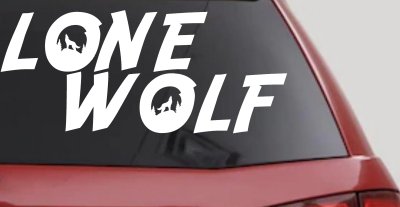 Lone Wolf with Howling Wolf Car or Truck Vinyl Window Decal Sticker
