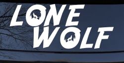 Lone Wolf with Howling Wolf Car or Truck Vinyl Window Decal Sticker