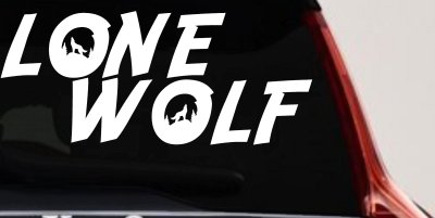 Lone Wolf with Howling Wolf Car or Truck Vinyl Window Decal Sticker