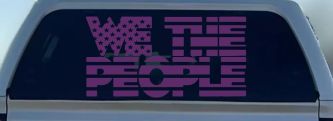 We The People American Flag Text Car or Truck Vinyl Window Decal Sticker (Violet)