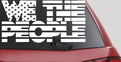We The People American Flag Text Car or Truck Vinyl Window Decal Sticker