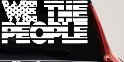 We The People American Flag Text Car or Truck Vinyl Window Decal Sticker