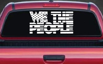We The People American Flag Text Car or Truck Vinyl Window Decal Sticker