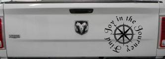 Find Joy in the Journey with Compass Car or Truck Vinyl Window Decal Sticker (Black)