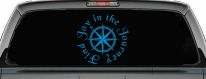 Find Joy in the Journey with Compass Car or Truck Vinyl Window Decal Sticker (Blue)