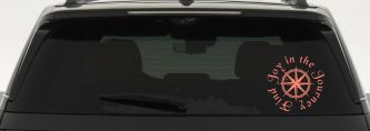 Find Joy in the Journey with Compass Car or Truck Vinyl Window Decal Sticker (Coral)