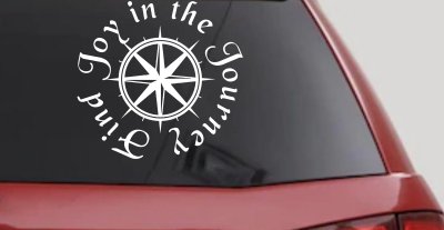 Find Joy in the Journey with Compass Car or Truck Vinyl Window Decal Sticker