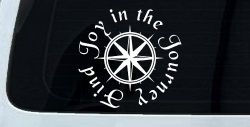 Find Joy in the Journey with Compass Car or Truck Vinyl Window Decal Sticker