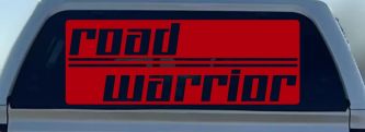 Road Warrior Car or Truck Vinyl Window Decal Sticker (Red)