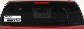 Road Warrior Car or Truck Vinyl Window Decal Sticker (White)