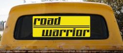Road Warrior Car or Truck Vinyl Window Decal Sticker (Yellow)