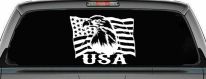 USA American Flag and Bald Eagle Left Car or Truck Vinyl Window Decal Sticker