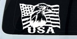 USA American Flag Bald Eagle Right Car or Truck Vinyl Window Decal Sticker