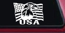 USA American Flag Bald Eagle Right Car or Truck Vinyl Window Decal Sticker