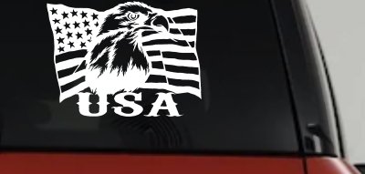 USA American Flag Bald Eagle Right Car or Truck Vinyl Window Decal Sticker