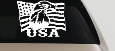 USA American Flag Bald Eagle Right Car or Truck Vinyl Window Decal Sticker