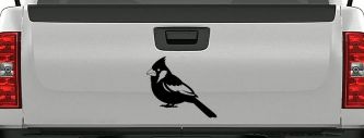 Cardinal Bird Car or Truck Vinyl Window Decal Sticker (Black)