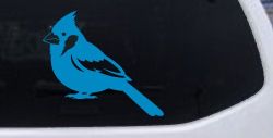 Cardinal Bird Car or Truck Vinyl Window Decal Sticker (Blue)
