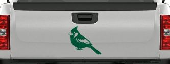 Cardinal Bird Car or Truck Vinyl Window Decal Sticker (Dark Green)