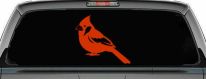 Cardinal Bird Car or Truck Vinyl Window Decal Sticker (Orange Red)