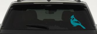 Cardinal Bird Car or Truck Vinyl Window Decal Sticker (Turquoise Blue)