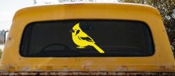 Cardinal Bird Car or Truck Vinyl Window Decal Sticker (Yellow)
