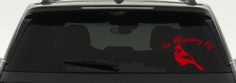 In Memory of Cardinal Bird Car or Truck Vinyl Window Decal Sticker (Red)