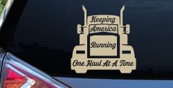 Keeping America Running One Load at a Time Trucking Car or Truck Vinyl Window Decal Sticker (Desert Sand)