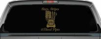 Stars Stripes and Diesel Pipes Patriotic American Flag Trucking Car or Truck Vinyl Window Decal Sticker (Gold)