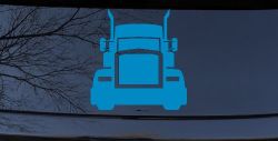 Tractor Trailer Truck Big Rig Car or Truck Vinyl Window Decal Sticker (Blue)