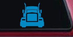 Tractor Trailer Truck Big Rig Car or Truck Vinyl Window Decal Sticker (Blue)