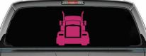 Tractor Trailer Truck Big Rig Car or Truck Vinyl Window Decal Sticker (Hot Pink)
